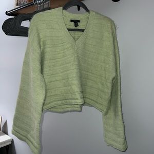Sage green cropped sweater